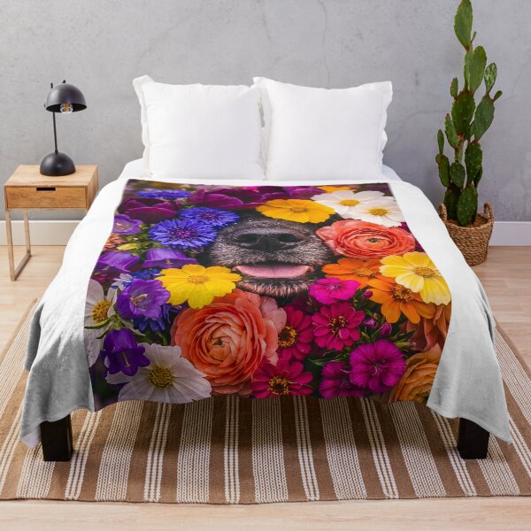 Item preview, Happy dog in a colorful sea of flowers designed and sold by Fotografin1981.