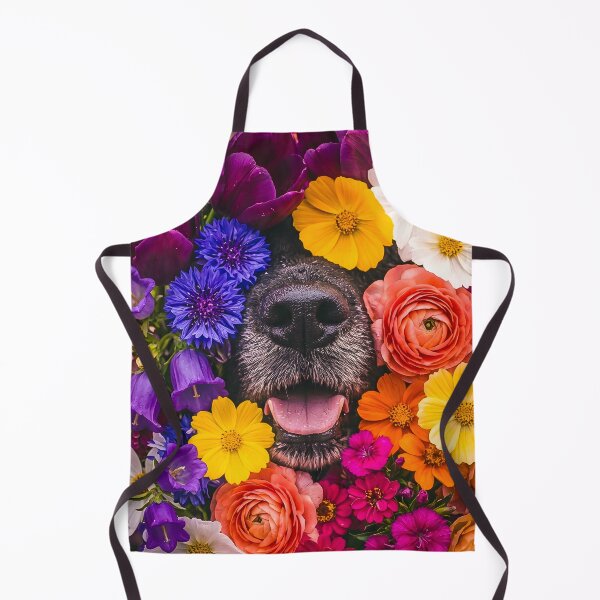 Item preview, Happy dog in a colorful sea of flowers designed and sold by Fotografin1981.