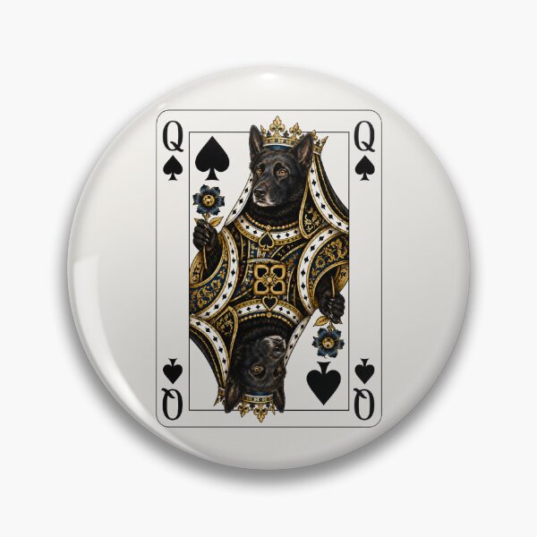 Item preview, Queen of Spades German Shepherd - Belgian Malinois | Royal Playing Card Fantasy Art designed and sold by bambooks.tabooks.