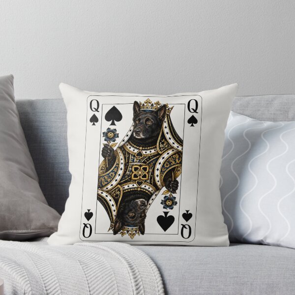Item preview, Queen of Spades German Shepherd - Belgian Malinois | Royal Playing Card Fantasy Art designed and sold by bambooks.tabooks.