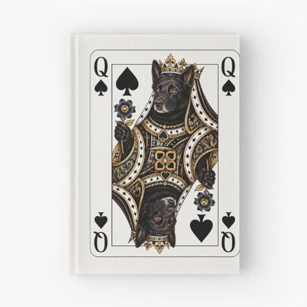 Item preview, Queen of Spades German Shepherd - Belgian Malinois | Royal Playing Card Fantasy Art designed and sold by bambooks.tabooks.