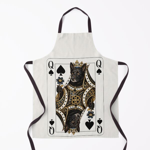 Item preview, Queen of Spades German Shepherd - Belgian Malinois | Royal Playing Card Fantasy Art designed and sold by bambooks.tabooks.
