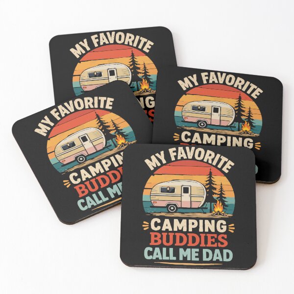 Item preview,  My Favorite Camping Buddies Call Me Dad - Retro Camper Art designed and sold by BendyBeasts.