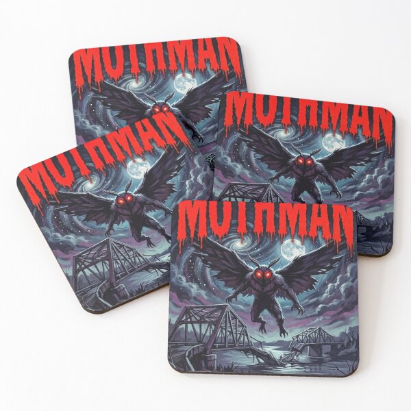 Item preview, The Mothman Vintage Horror Poster | Cryptid Gothic Moonlit Bridge Art designed and sold by NostasStuff.