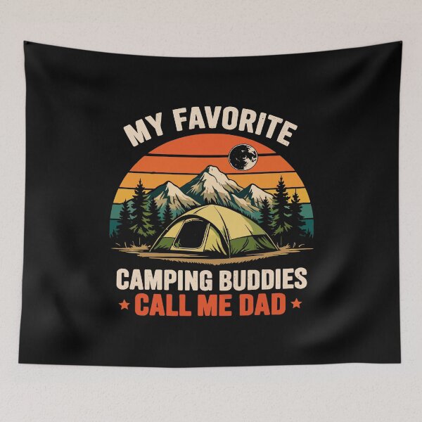 Item preview, My Favorite Camping Buddies Call Me Dad - Retro Camper Art designed and sold by BendyBeasts.