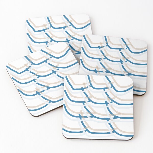 Item preview, The Entangled - Blue and Tan Minimalist Graphic Art designed and sold by artdocaj.