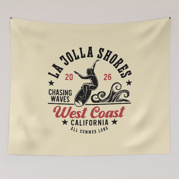 Item preview, Surf La Jolla Shores Chasing Waves Surfing California designed and sold by eclecTEEq.