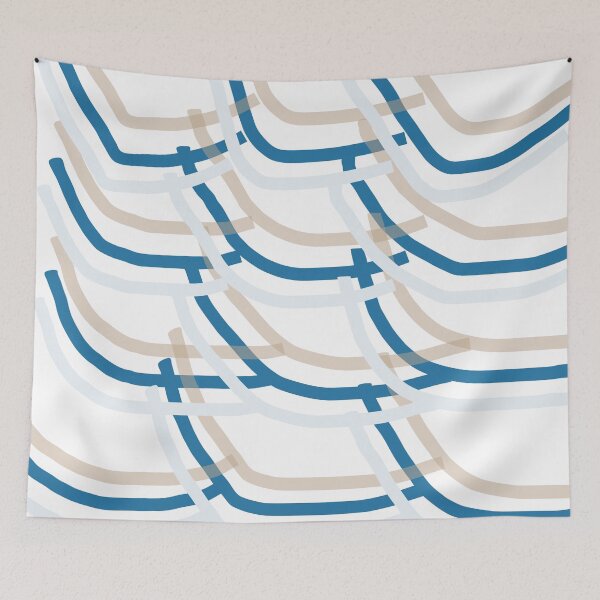 Item preview, The Entangled - Blue and Tan Minimalist Graphic Art designed and sold by artdocaj.