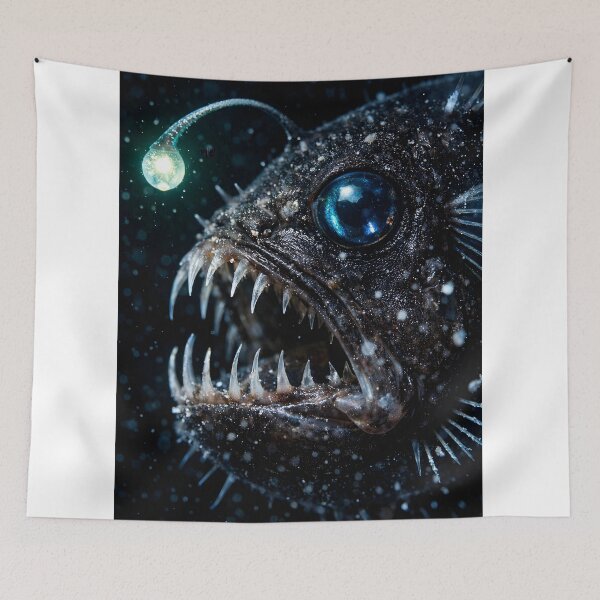 Item preview, Fascinating anglerfish in the dark deep sea designed and sold by Fotografin1981.