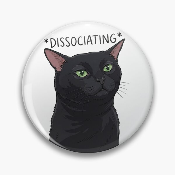 Item preview, Dissociating Black Cat Meme | Funny Blank Stare Cat Sticker designed and sold by SoftPawsAtelier.