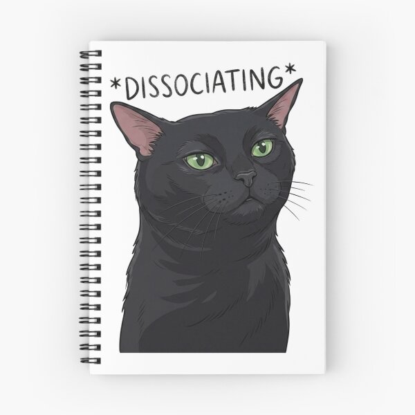 Item preview, Dissociating Black Cat Meme | Funny Blank Stare Cat Sticker designed and sold by SoftPawsAtelier.