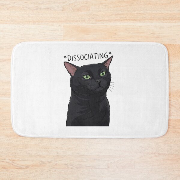 Item preview, Dissociating Black Cat Meme | Funny Blank Stare Cat Sticker designed and sold by SoftPawsAtelier.