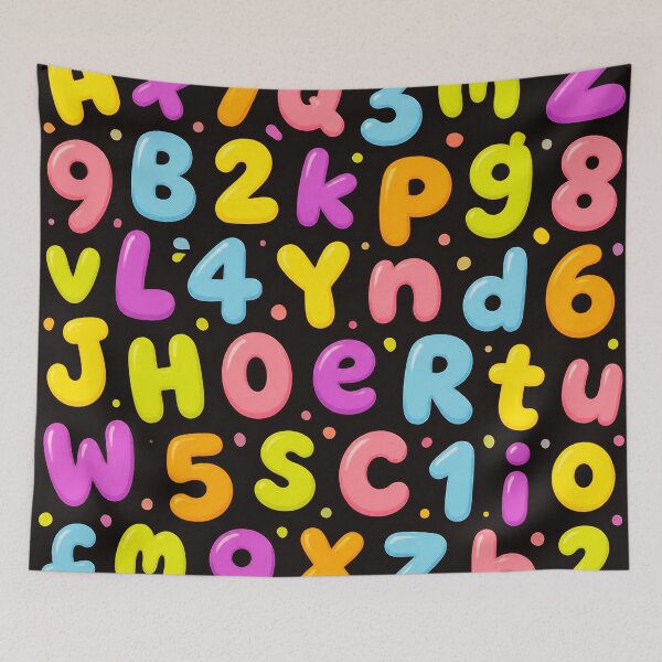 Item preview, Cute Colorful Alphabet & Numbers Pattern – Playful ABC Learning Design designed and sold by IMuDesigner.