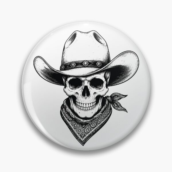 Item preview, Vintage Cowboy Skull Wearing Western Hat  designed and sold by Moizento.