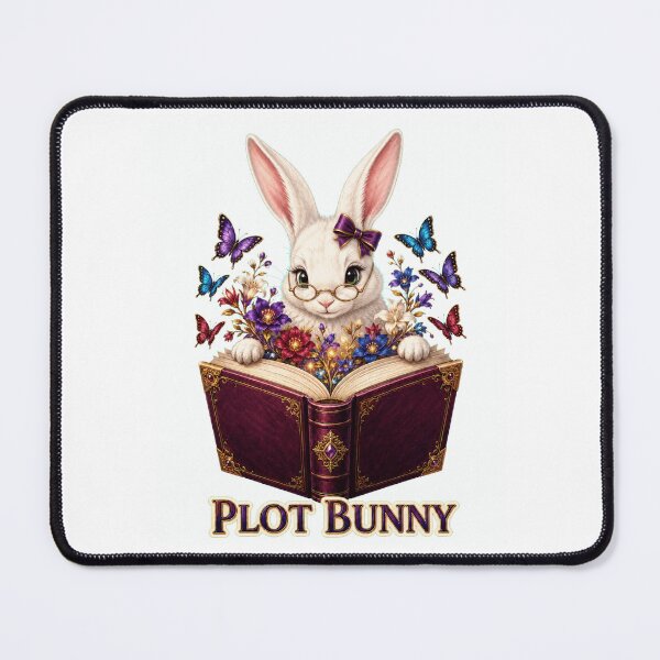 Item preview, Plot Bunny Cute Bookish Rabbit Reading Fantasy Novel designed and sold by RoPrincess.