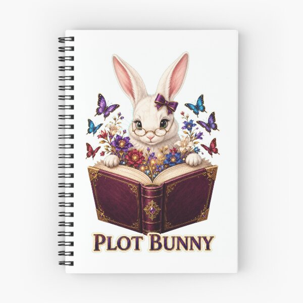 Item preview, Plot Bunny Cute Bookish Rabbit Reading Fantasy Novel designed and sold by RoPrincess.