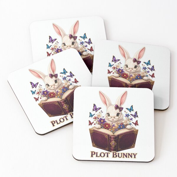 Item preview, Plot Bunny Cute Bookish Rabbit Reading Fantasy Novel designed and sold by RoPrincess.