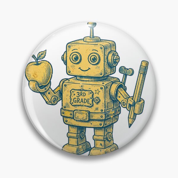 Item preview, Third Grade Robot Reader Retro Vintage Robot Back To School Apple Pencil Distressed designed and sold by Yellowriversss.