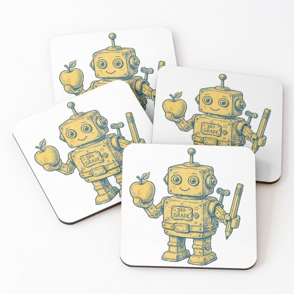 Item preview, Third Grade Robot Reader Retro Vintage Robot Back To School Apple Pencil Distressed designed and sold by Yellowriversss.