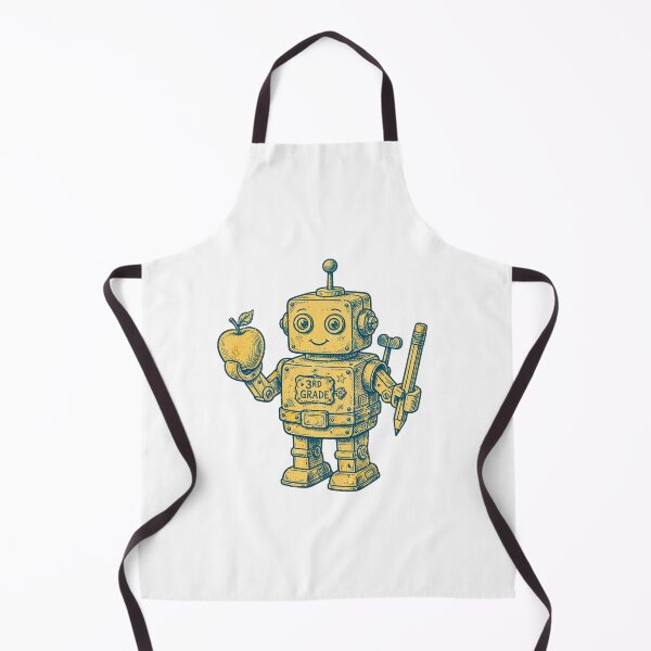 Item preview, Third Grade Robot Reader Retro Vintage Robot Back To School Apple Pencil Distressed designed and sold by Yellowriversss.