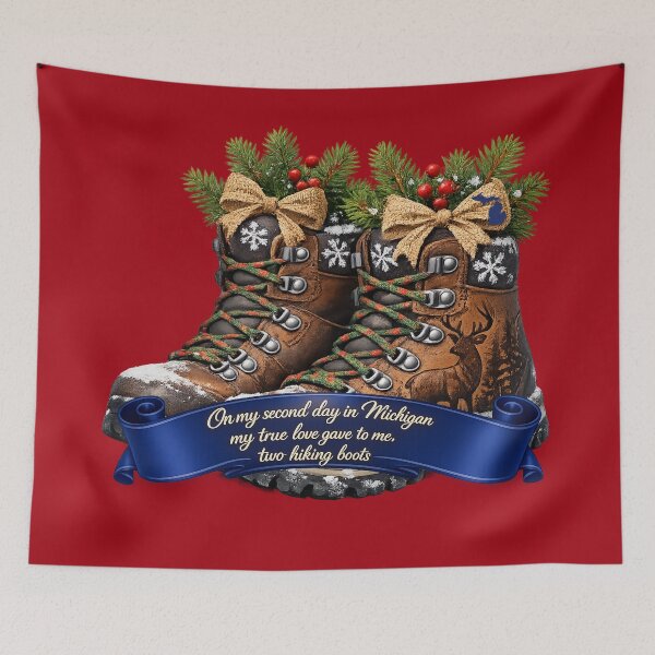 Item preview, Two Hiking Boots | 12 Days in Michigan designed and sold by FreshWaterWares.