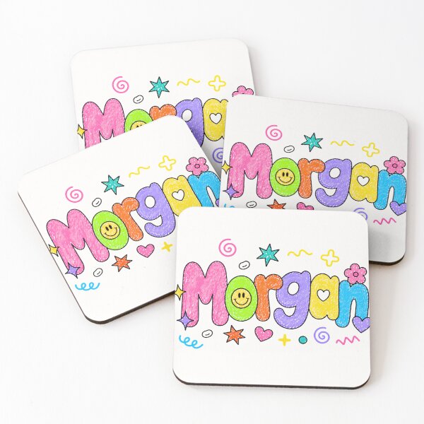 Item preview, Morgan Colorful Crayon Name | Cute Retro Doodle Smiley Design designed and sold by looplandger.