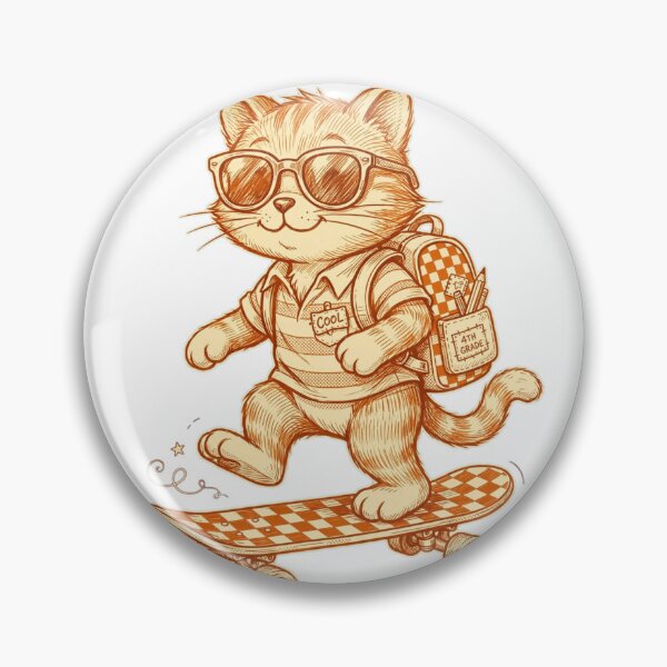 Item preview, Fourth Grade Cool Cat Skater Retro Checkerboard Skateboard Cat First Day Of School designed and sold by Yellowriversss.