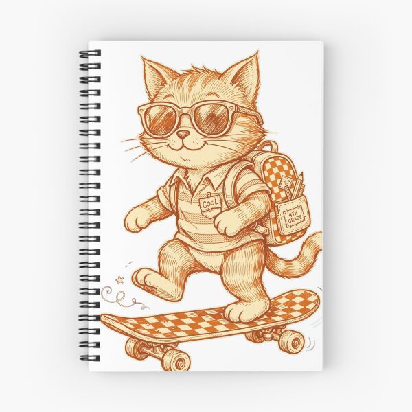 Item preview, Fourth Grade Cool Cat Skater Retro Checkerboard Skateboard Cat First Day Of School designed and sold by Yellowriversss.
