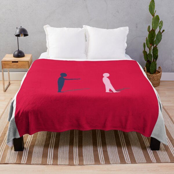 Item preview, Minimalist Red Poster - Emotional Distance Wall Art - Blue and Pink Silhouette Print - Modern Surrealist Home Decor designed and sold by Loneline.