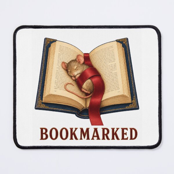 Item preview, Bookmarked Cute Sleeping Mouse in an Open Fantasy Book designed and sold by RoPrincess.