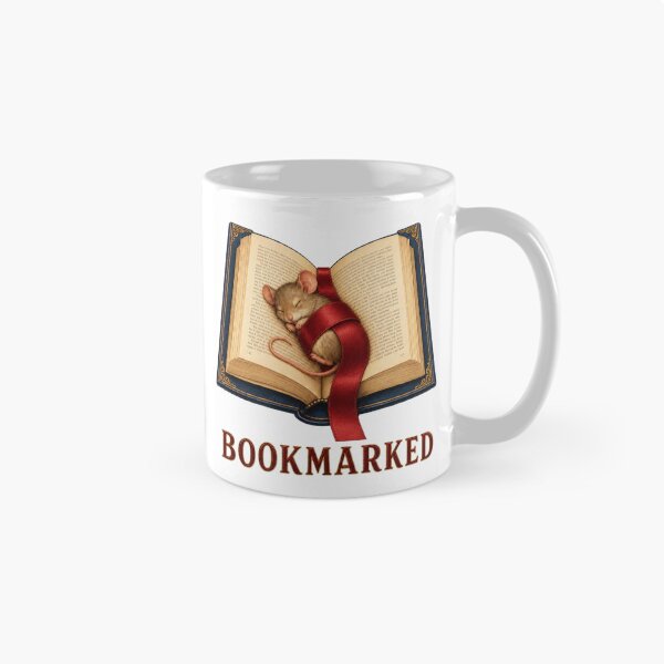 Item preview, Bookmarked Cute Sleeping Mouse in an Open Fantasy Book designed and sold by RoPrincess.