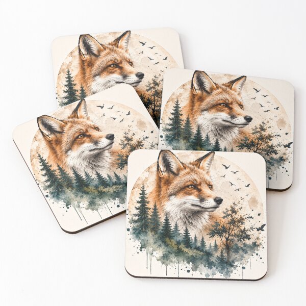Item preview, Woodland Fox Watercolor | Rustic Forest Wildlife Illustration designed and sold by New Releases Hub.