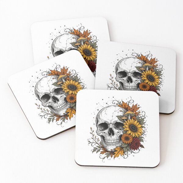 Item preview, Vintage Floral Skull With Sunflowers Botanical Gothic Autumn designed and sold by Moizento.
