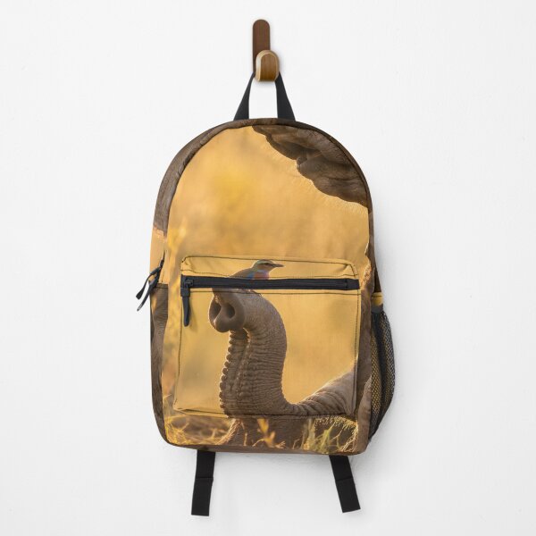 Item preview, Cute baby elephant with a colorful bird on its trunk designed and sold by Fotografin1981.