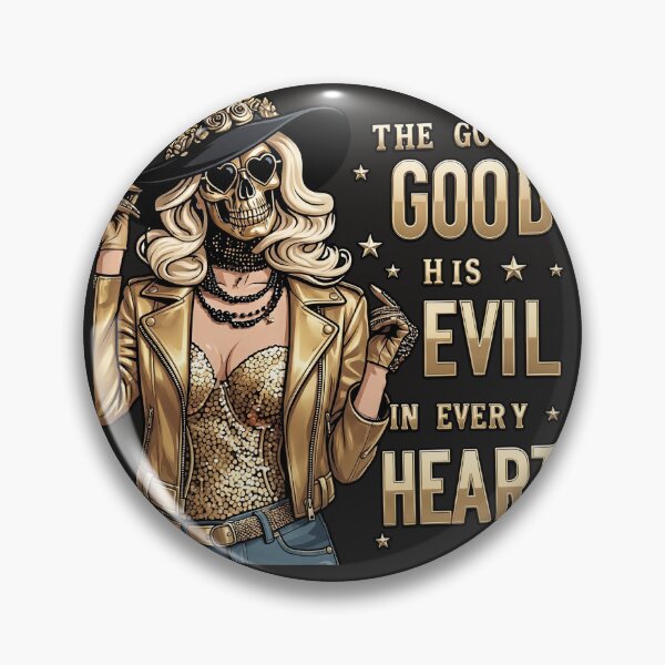 Item preview, Evil Gold Skull Rocker Woman designed and sold by Voodoo Store Paranormal Collections.