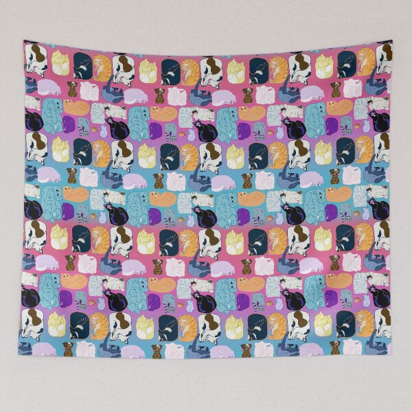 Item preview, Napping cats and kitties cozy and curled up designed and sold by ExtraCaffeine.