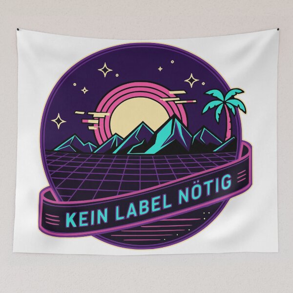Item preview, No Label Needed – Retro Sunset Vaporwave designed and sold by Pommes im Bett.