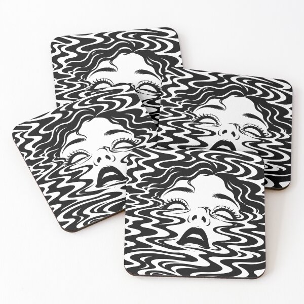 Item preview, Dissolved - Egodeath - Psychedelic Monochrome Illustration designed and sold by UndergroundRavers.
