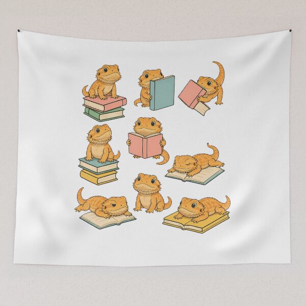 Item preview, Funny Bearded Dragons Reading Books designed and sold by SylviaAlana.