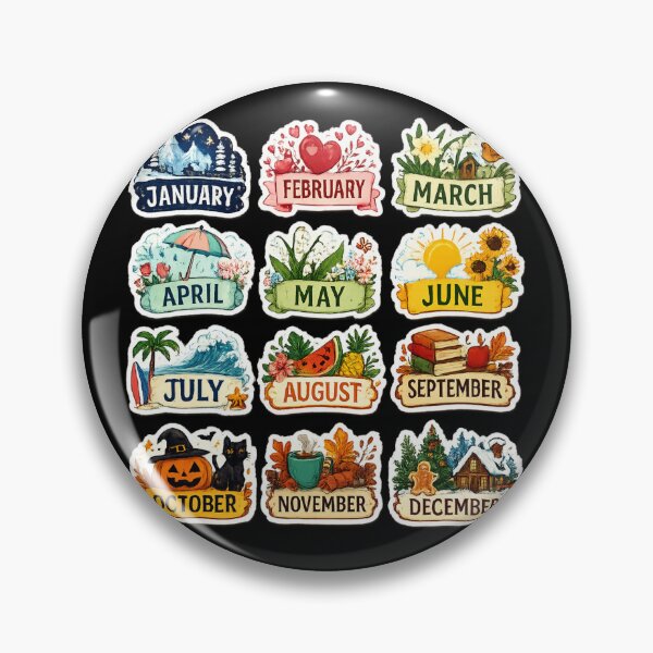 Item preview, 12 Months of the Year Seasonal Sticker Set – Colorful Monthly Planner & Calendar designed and sold by sadedream.