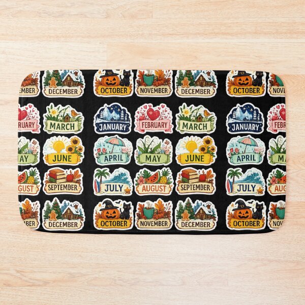 Item preview, 12 Months of the Year Seasonal Sticker Set – Colorful Monthly Planner & Calendar designed and sold by sadedream.
