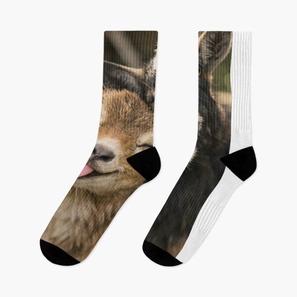 Item preview, Two funny little goats stick out their tongues. designed and sold by Fotografin1981.