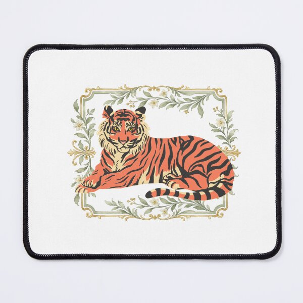 Item preview, Vintage Tiger in Floral Botanical Frame designed and sold by MINARAH.