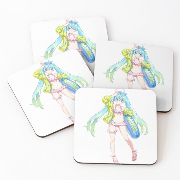 Item preview, Anime girl in colorful swimsuit posing cheerfully with summer accessories designed and sold by Nico-Will.