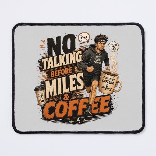 Item preview, No Talking Before Miles And Coffee Runner designed and sold by pradeepvisuals.