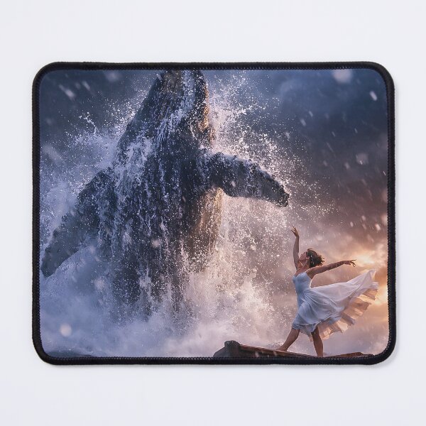 Item preview, Dancer in a boat and leaping humpback whale in a storm designed and sold by Fotografin1981.