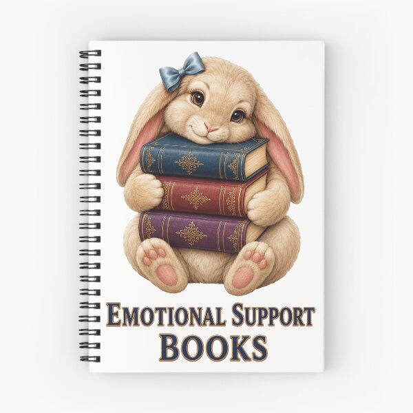Item preview, Emotional Support Books Cute Bookish Bunny Hugging Novels designed and sold by RoPrincess.
