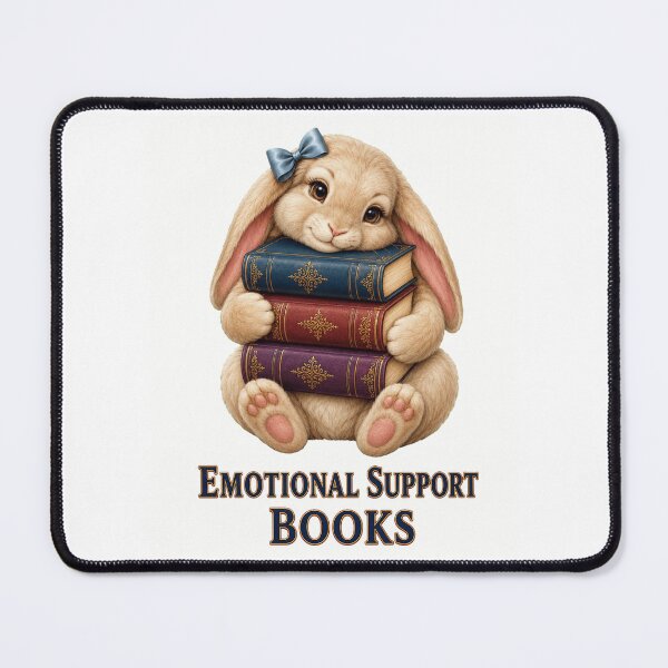 Item preview, Emotional Support Books Cute Bookish Bunny Hugging Novels designed and sold by RoPrincess.