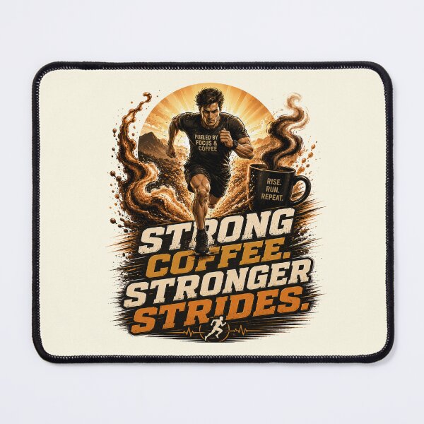 Item preview, Strong Coffee Stronger Strides Motivation designed and sold by pradeepvisuals.