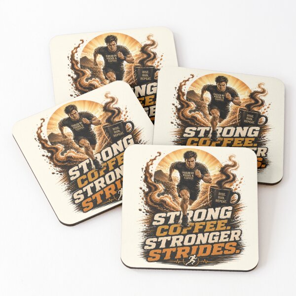 Item preview, Strong Coffee Stronger Strides Motivation designed and sold by pradeepvisuals.